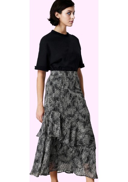 Kadın Maxi Kloş Animal Desenli Etek Astarlı Polyester Günlük Stil Yaz Aylarının Vazgeçilmezi