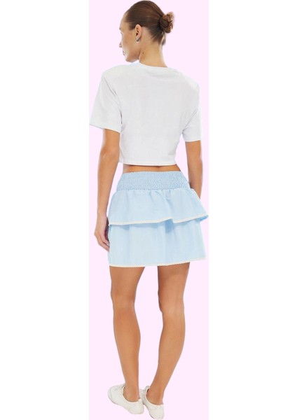 Kadın Kısa Boy Ekose Desenli Mini Etek Fırfırlı Kalçadan Oturan Yazlık Yaz Aylarının Vazgeçilmezi modelleri