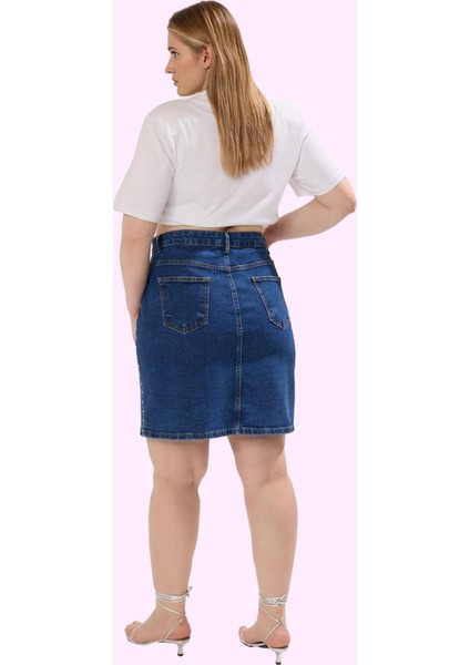 Kadın Denim Mini Etek Yüksek Bel A Line 99 Pamuk Günlük Stil Hafta Sonu Yaz Aylarının Vazgeçilmezi modelleri