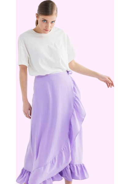 Kadın Maxi Anvelop Etek Volanlı Sarong Kalıp Desenli Yazlık Günlük Kullanım Modern Tasarım