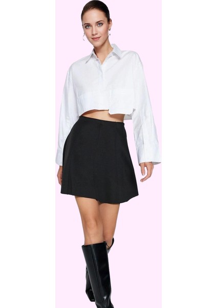 Kadın Mini Örme Etek A Line Kalıp Pileli Yüksek Bel Yazlık Günlük Yaz Aylarının Vazgeçilmezi fiyatları