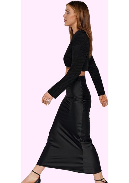 Kadın Maxi Boy Balık Kesim Etek Saten Dokuma Kumaş Günlük Şıklık Yaz Aylarının Vazgeçilmezi fiyatları