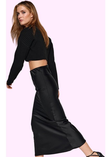 Kadın Maxi Boy Balık Kesim Etek Saten Dokuma Kumaş Günlük Şıklık Yaz Aylarının Vazgeçilmezi modelleri