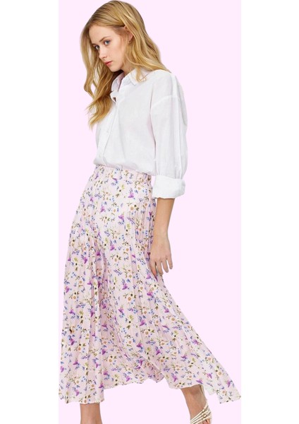 Kadın Maxi Boy Piliseli Çok Çiçek Desenli Etek Ramadan Tarzu Günlük Kaliteli Malzeme fiyatları