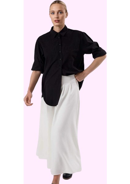 Kadın Maxi Pile Detaylı Etek Astarlı Finike Dokuma Günlük Hafta Sonu Yaz Aylarının Vazgeçilmezi