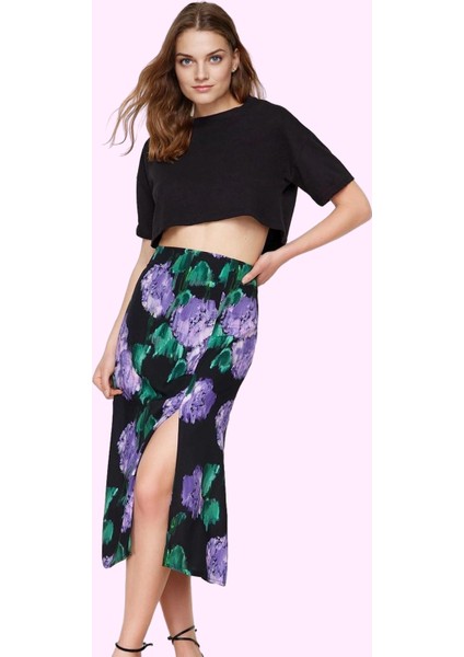 Kadın Midi Boy A Line Desenli Etek Viskoz Casual Günlük Stil Hafta Sonu Yaz Aylarının Vazgeçilmezi fiyatları