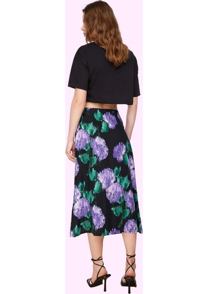 Kadın Midi Boy A Line Desenli Etek Viskoz Casual Günlük Stil Hafta Sonu Yaz Aylarının Vazgeçilmezi modelleri