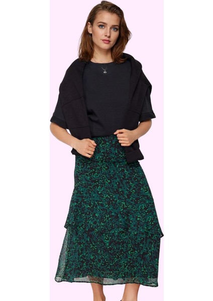 Kadın Maxi Kloş Animal Desenli Etek Astarlı Polyester Günlük Stil Yaz Aylarının Vazgeçilmezi fiyatları