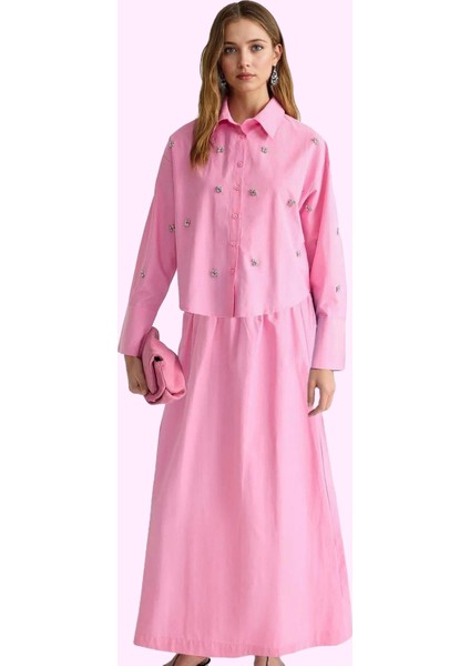 Kadın Kloş Maxi Etek Pamuklu Terrycotton Kumaş Günlük Stil Hafta Sonu Yaz Aylarının Vazgeçilmezi