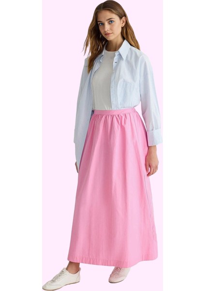 Kadın Kloş Maxi Etek Pamuklu Terrycotton Kumaş Günlük Stil Hafta Sonu Yaz Aylarının Vazgeçilmezi fiyatları