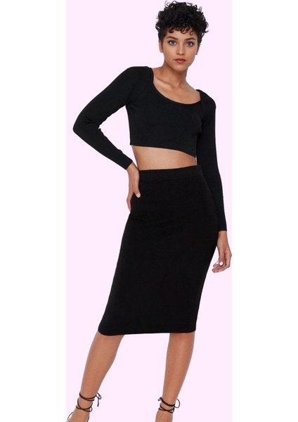 Kadın Kalem Triko Etek Kemerli Normal Bel Midi Boy Günlük Şıklık Yaz Aylarının Vazgeçilmezi fiyatları