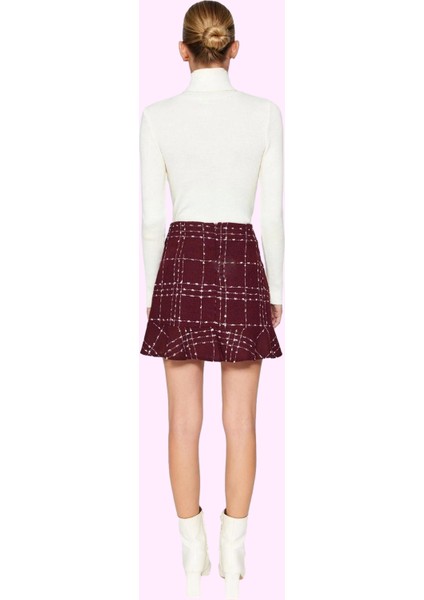 Kadın Kemerli Mini Etek Ekose Desenli Tüvit Kumaş Günlük Hafta Sonu Yaz Aylarının Vazgeçilmezi modelleri