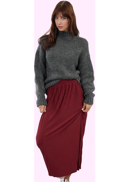 Kadın Maxi Boy Pilise Etek Günlük Stil Rahat Kalıp Esnek Kemersiz Yaz Aylarının Vazgeçilmezi fiyatları