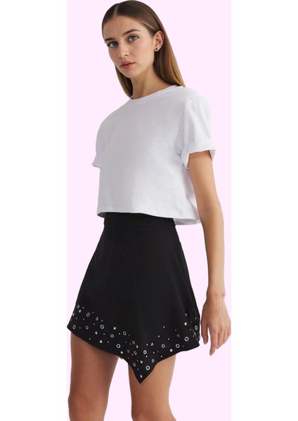 Kadın Asimetrik Mini Etek Finike Dokuma Yüksek Bel Şık Tasarım Günlük Kullanım Özel Günler fiyatları