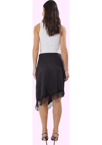 Kadın Midi Boy Saten Etek Dantel Detaylı Anvelop Kesim Parti Günlük Kullanım Modern Tasarım modelleri