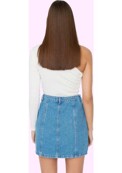 Kadın Denim Mini Etek Yüksek Bel Pamuk Günlük Kombinler Hafta Sonu Yaz Aylarının Vazgeçilmezi modelleri