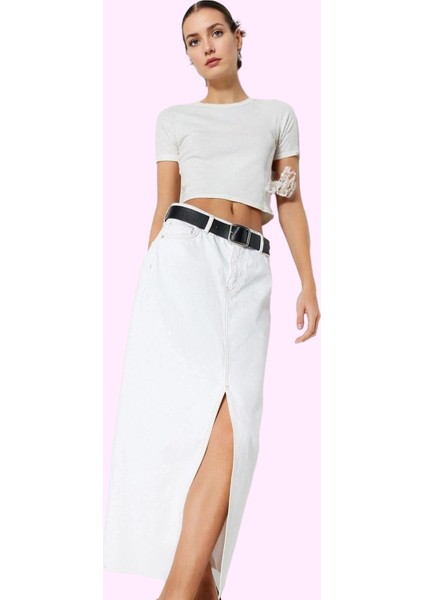 Kadın Maxi Denim Etek A Line Kalıp Pamuklu Günlük Kullanım Hafta Sonu Yaz Aylarının Vazgeçilmezi