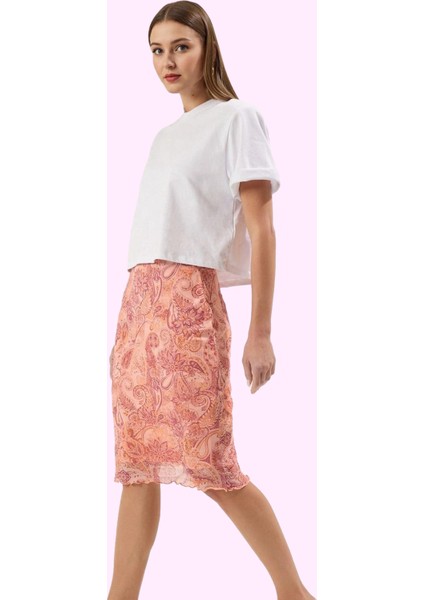 Kadın Midi Boy Örme Etek Galaksi Desenli Astarlı Yazlık Günlük Hafta Sonu Kaliteli Malzeme fiyatları