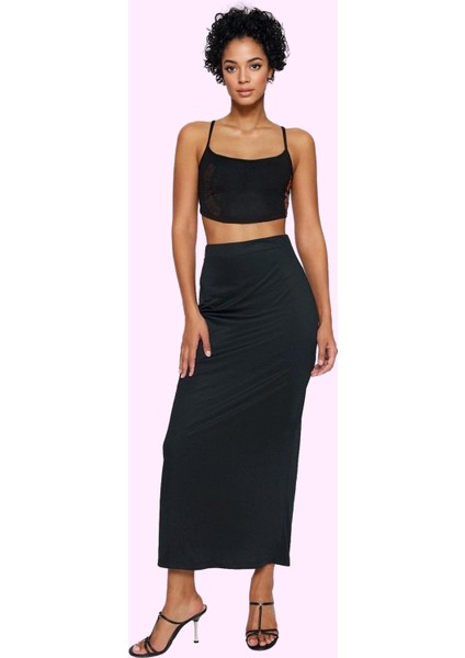 Kadın Maxi Yüksek Bel Kalem Etek Örme Kumaş Günlük Şıklık Hafta Sonu Yaz Aylarının Vazgeçilmezi