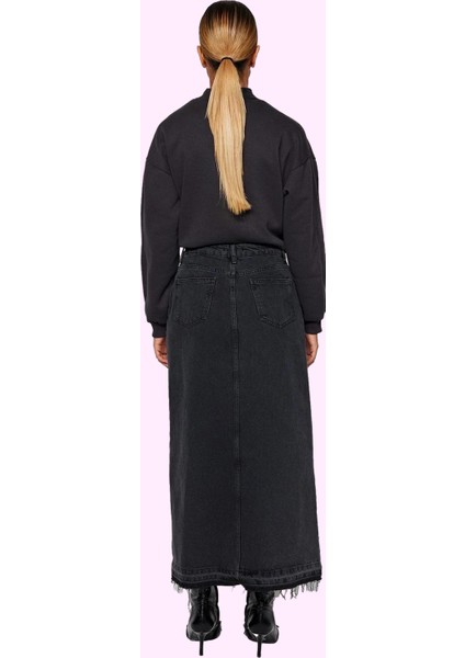 Kadın Maxi Denim Etek A Line Kalıp Yırtmaçlı Pamuklu Günlük Kullanım Yaz Aylarının Vazgeçilmezi modelleri