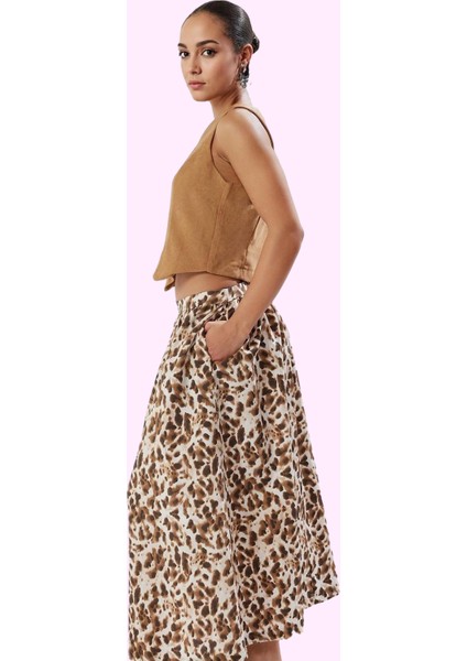 Kadın Maxi Etek Çok Animal Desenli Kloş Yazlık Günlük Hafta Sonu Yaz Aylarının Vazgeçilmezi fiyatları