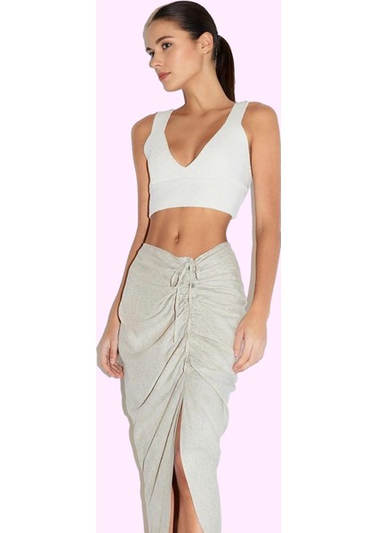 Kadın Asimetrik Midi Etek Keten Karışımlı Dokuma Yazlık Günlük Hafta Sonu Kaliteli Malzeme fiyatları