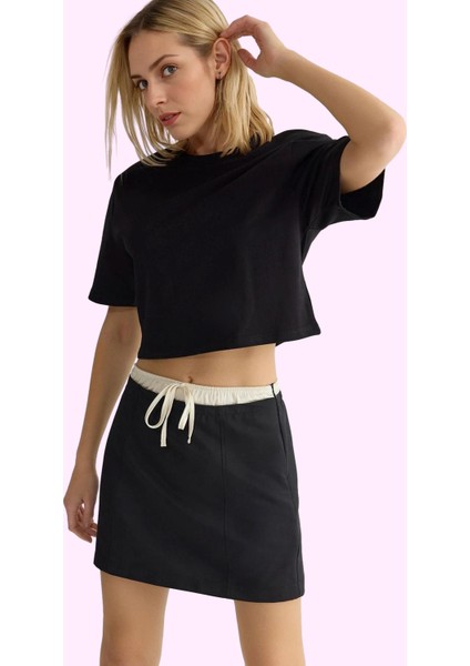 Kadın Mini Boy Gabardin Dokuma Etek Günlük Casual Stil Hafta Sonu Yaz Aylarının Vazgeçilmezi fiyatları