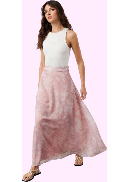 Kadın A Line Şifon Maxi Etek Batik Desenli Günlük Kullanım Hafta Sonu Yaz Aylarının Vazgeçilmezi