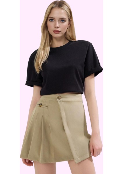 Kadın Mini Boy Pile Detaylı Dokuma Etek Günlük Casual Stil Hafta Sonu Yaz Aylarının Vazgeçilmezi fiyatları