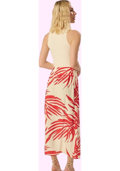 Kadın Midi Boy A Line Etnik Desenli Dokuma Etek Yaz Aylarının Vazgeçilmezi Günlük Kullanım modelleri