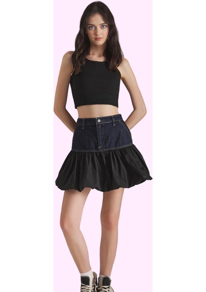 Kadın Denim Etek Renk Bloklu Desen Kısa Boy Yaz Aylarının Vazgeçilmezi Stilin Buluştuğu Yer fiyatları