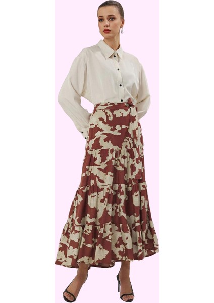 Kadın Maxi Etek A Line Etnik Desenli Shally Dokuma Günlük Hafta Sonu Yaz Aylarının Vazgeçilmezi fiyatları