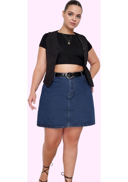 Kadın Yüksek Bel A Line Denim Etek Pamuklu Günlük Kombinler Için Yaz Aylarının Vazgeçilmezi fiyatları