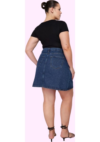 Kadın Yüksek Bel A Line Denim Etek Pamuklu Günlük Kombinler Için Yaz Aylarının Vazgeçilmezi modelleri