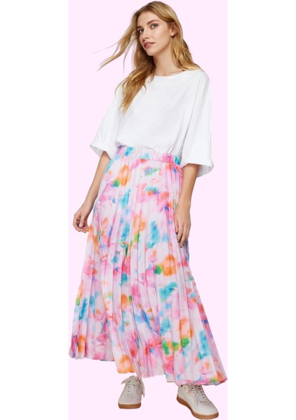 Kadın Maxi Boy Piliseli Çok Çiçek Desenli Etek Ramadan Tarzu Günlük Kaliteli Malzeme fiyatları