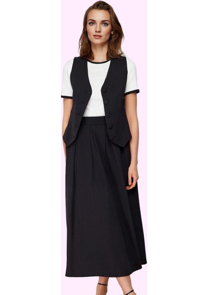 Kadın Maxi Kloş Etek Düz Desen Kemerli Finike Dokuma Günlük Kullanım Yaz Aylarının Vazgeçilmezi