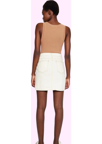 Kadın Denim Etek Yüksek Bel Kısa Boy A Line Kalıp Casual Günlük Yaz Aylarının Vazgeçilmezi modelleri