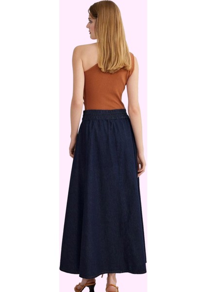 Kadın Maxi Denim Etek Balon Kalıp Yüksek Bel Pamuklu Günlük Şıklık Yaz Aylarının Vazgeçilmezi modelleri