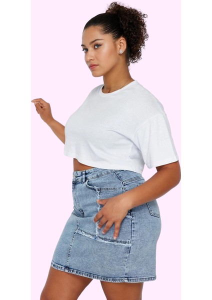 Kadın Yüksek Bel Mini Denim Etek Rahat Kesim Renk Günlük Kullanım Yaz Aylarının Vazgeçilmezi modelleri