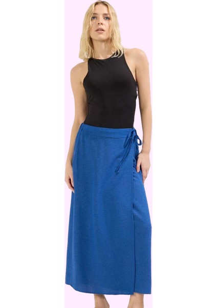 Kadın Düz Desenli Maxi Dokuma Shally Etek Yazlık Casual Günlük Kullanım Yaz Aylarının Vazgeçilmezi