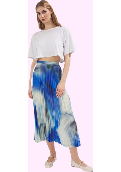 Kadın Batik Desenli Pliseli Midi Etek Yazlık Günlük Kombinler Hafta Sonu Dayanıklı Malzeme fiyatları