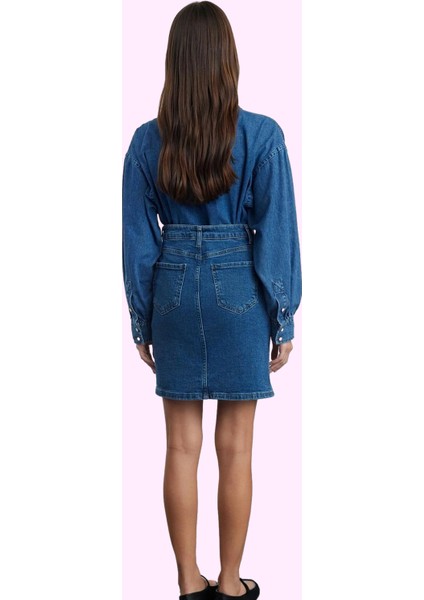 Kadın Denim Mini Etek Yüksek Bel Kemerli Casual Günlük Kombinler Yaz Aylarının Vazgeçilmezi modelleri