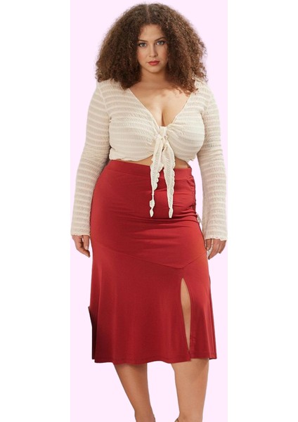 Büyük Beden Kadın Etek; Yüksek Bel A Line Midi Boy Günlük Şıklık Yaz Aylarının Vazgeçilmezi fiyatları