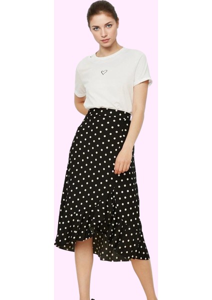 Kadın Yüksek Bel A Line Midi Etek Çiçekli Desenli Örme Kumaş Rahat Yaz Aylarının Vazgeçilmezi fiyatları