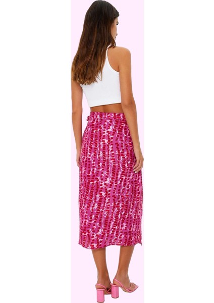 Kadın Midi Boy Çok Çiçek Desenli Etek Sarong Kesim Viskoz Günlük Yaz Aylarının Vazgeçilmezi modelleri