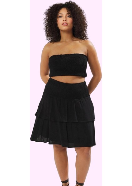 Kadın Mini Etek Crinkle Dokuma Büyük Beden Viskoz Günlük Hafta Sonu Yaz Aylarının Vazgeçilmezi