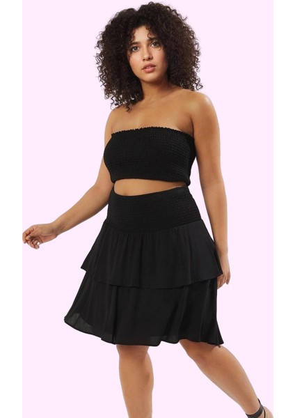 Kadın Mini Etek Crinkle Dokuma Büyük Beden Viskoz Günlük Hafta Sonu Yaz Aylarının Vazgeçilmezi fiyatları