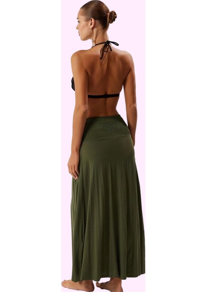 Kadın Maxi Örme Etek Yırtmaçlı Plaj Viskoz Yazlık Günlük Kullanım Yaz Aylarının Vazgeçilmezi modelleri