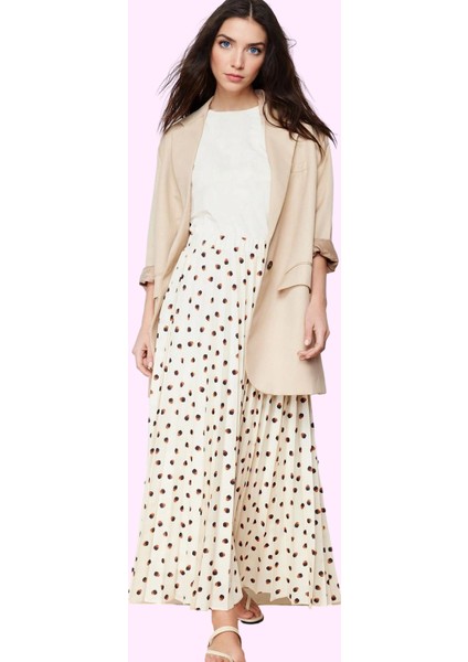 Kadın Krep Dokuma Astarlı Maxi Etek Kemer Detaylı Casual Günlük Kullanım Dayanıklı Malzeme fiyatları