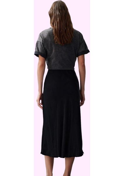 Kadın Düz Desenli Dokuma Midi Etek Rahat Günlük Kombinler Hafta Sonu Yaz Aylarının Vazgeçilmezi modelleri